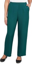Alfred Dunner women's All Around Elastic Poly Accord Pants - Emerald - 22W
