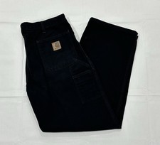 Carhartt B11 BLK Original Dungaree Fit Work Carpenter Canvas Black Pants 38x30