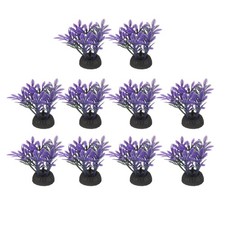 Piante Artificiali per Acquari,10 Pezzi,Decorazione Acqua,Viola (Quattro Erbe)