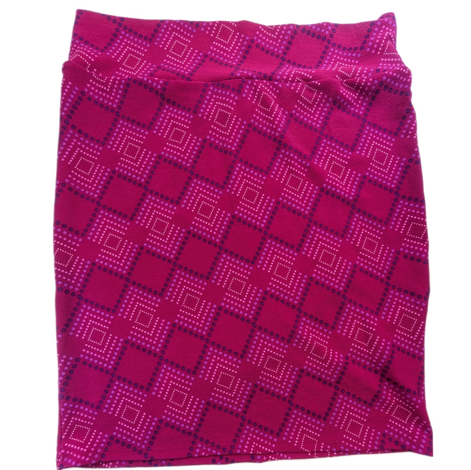 LuLaRoe Cassie Skirt Size 3XL Fuchsia Geometric Dot Stretch Pencil NWT
