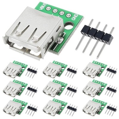 High-Quality 10 Pcs USB Type A Female DIP Converter Adapters for Stable Voltage