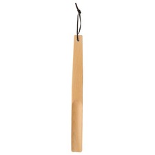 Wooden Shoe Horn 15.4" Straight Handle Shoe Helper Wood Shoehorns, Brown