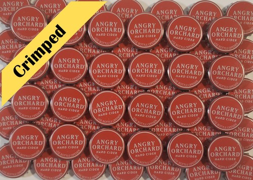 100 Angry Orchard Red Beer Bottle Caps Crown Crafts NO DENTS MINT CONDITION