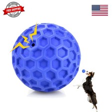 Indestructible Squeaky Dog Ball, Relieves Anxiety, Cleans Teeth, Interactive ...