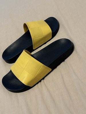 Adidass X Raf Simons Checkerboard Black Yellow Slides