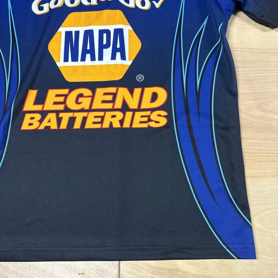 NAPA Auto John Lombardo Jr Pro Series Pit Image Crew Shirt Mens 2X Made In USA - Image 3 of 4