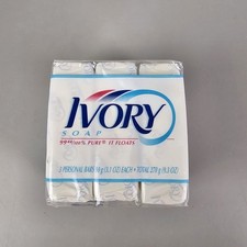 NOS 1998 Ivory Bar Soap 3-pack of 3.1oz Bars Made in USA Sealed