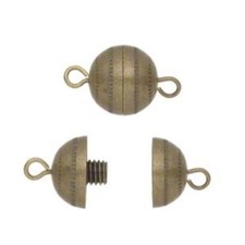 Heavy Duty Antique Brass Bronze Round 11mm Screw Together Barrel Clasp 1 pc