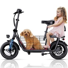 14" Electric Scooter w/ Seat 850W E Scooter 25miles 3 Speed Suspension 330LBS