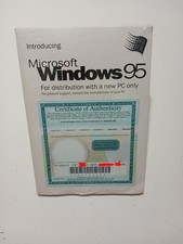 Vintage Microsoft Windows 95 New OEM Booklet with COA  Product Key Sealed 