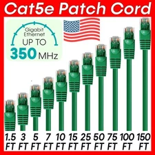Green CAT5e Cable LAN Cat5e Cable Ethernet Patch Cord Router Network Wire Lot