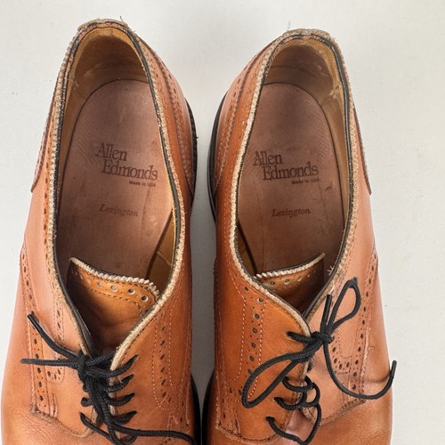 Allen Edmonds "Sanford" Brown Leather Oxfords Cap Toe Shoes, Size 11.5 D, EUC! - Bild 9 von 14