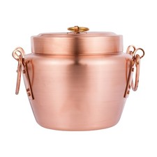 Thick-Walled Copper Pot with Side Handles Sturdy Cookware Heavy Duty