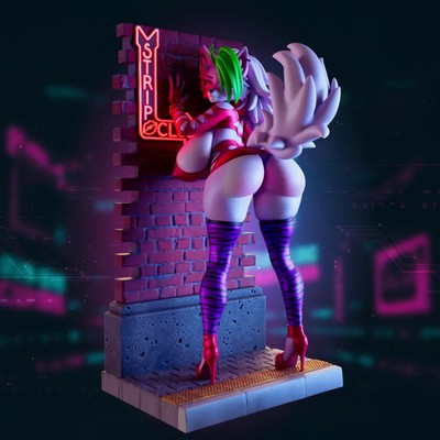 Anime Resin Garage Kit Figure Neon Howl Wolf Girl Unpainted Model 16K