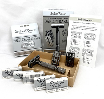 Rockwell Razors Traditional Double Edge Safety Razor + 25 Blades New Gunmetal