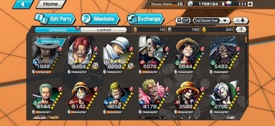 one piece bounty rush opbr account 2 EXS