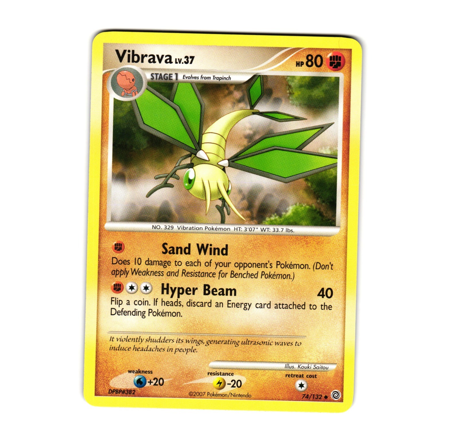 Pokemon Vibrava 74/132 Secret Wonders Uncommon NM