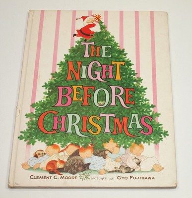 VTG 1961 THE NIGHT BEFORE CHRISTMAS Hardcover Book GYO FUJIKAWA Grosset & Dunlap