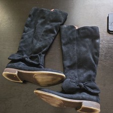 Girls Lucky Brand Girls Boots Black Suede Size 1 M