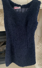 DOLCE & GABBANA D&G BLACK VINTAGE WOOL POODLE FUZZY MINI DRESS IT42 USA 8