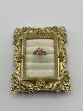 Ring Size 5 Gold Tone Wire Wrapped Pink Stone Boho Artisan Style Jewelry Cottage