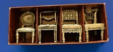 Sixtrees Miniature Antique Reproduction Chairs Set Vintage Style Display Decor