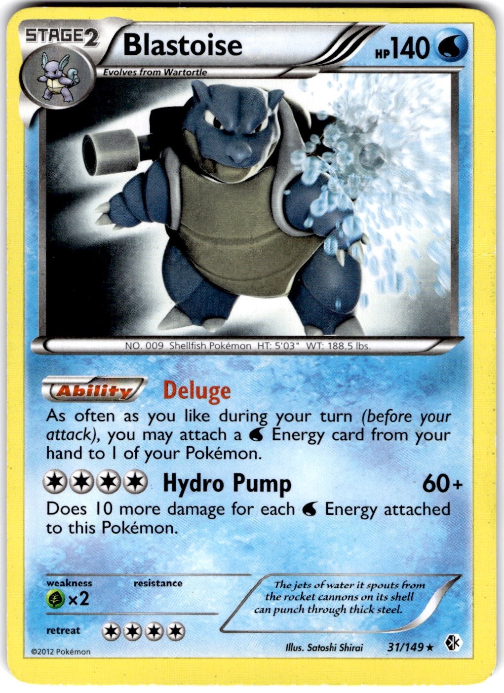 Pokemon Blastoise BCR 31 Holofoil Moderately Played English