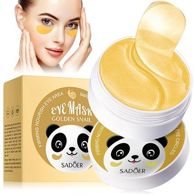 60 Pcs Snail Mucin Eye Patches, Collagen Eye Pads mit Hyaluron &