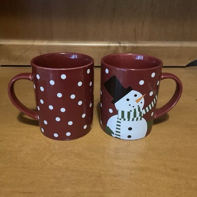 Crate and Barrel- Joan Anderson Snowman Mugs, Set of 2