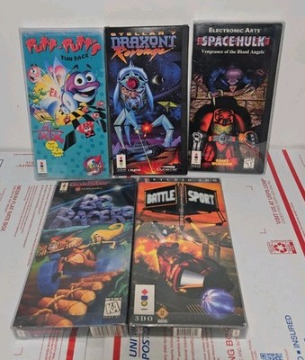 5 3DO Games  Including Bc Racers, Space Hulk, New Sealed Putt-putts Fun Pack 