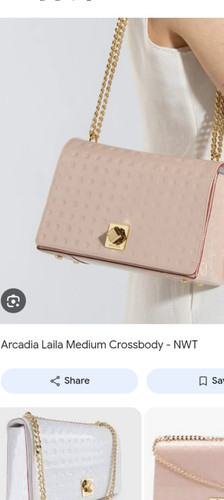 Arcadia Beige Patent Leather Flap Over Chain Crossbody Bag