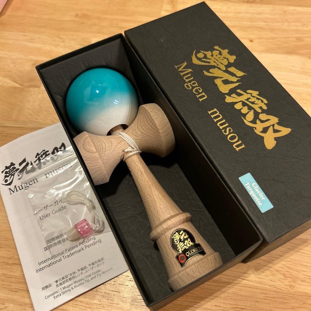 Kendama Mugen Musou GLOKEN Glacier Turquoise Wooden Unused from
