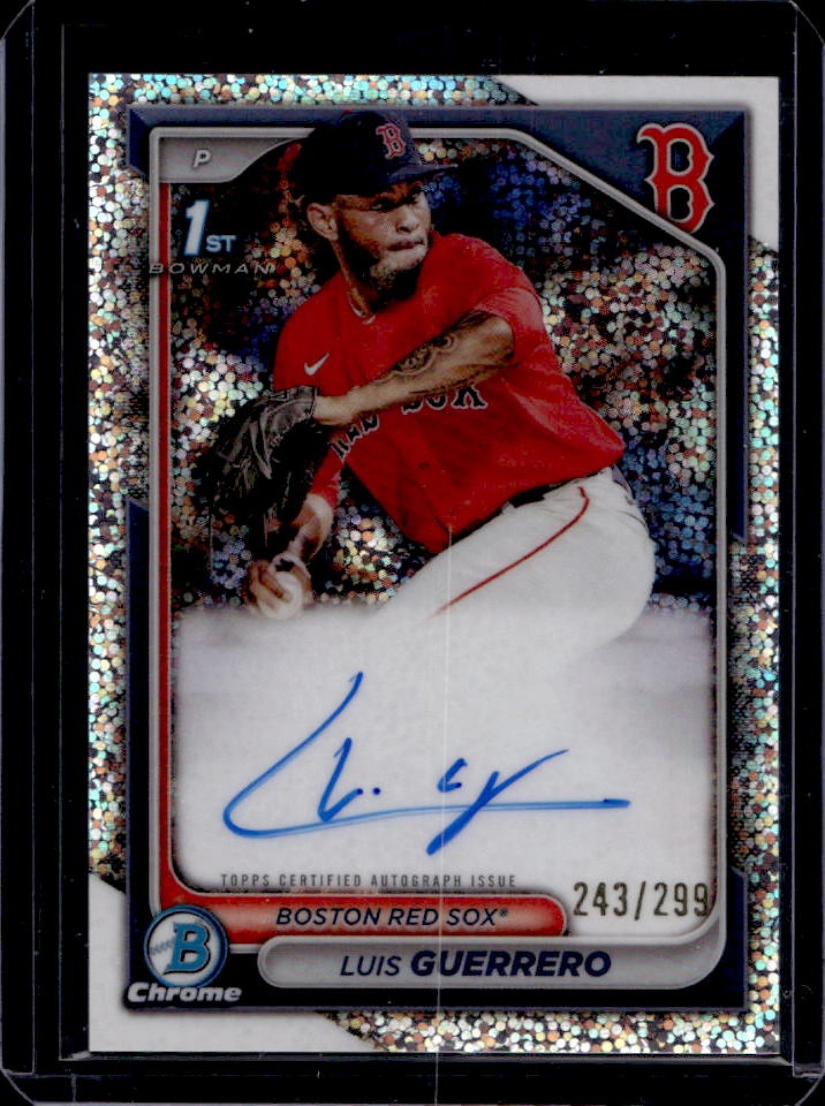 2024 Bowman Chrome Luis Guerrero Auto Speckle Refractor 1st #243/299