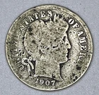 1907 O Barber Dime 90% Silver New Orleans Mint Liberty Head USA Coin