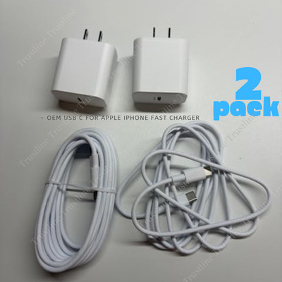 2X USB C Type C Fast Charger For iPhone17 16 15 14 13 12 11 PD 20W Adapter Cable