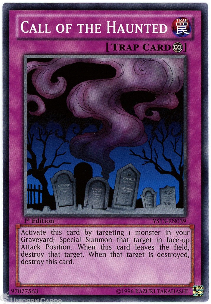 YS13-EN039 Call of the Haunted 1st Edition Mint YuGiOh Card