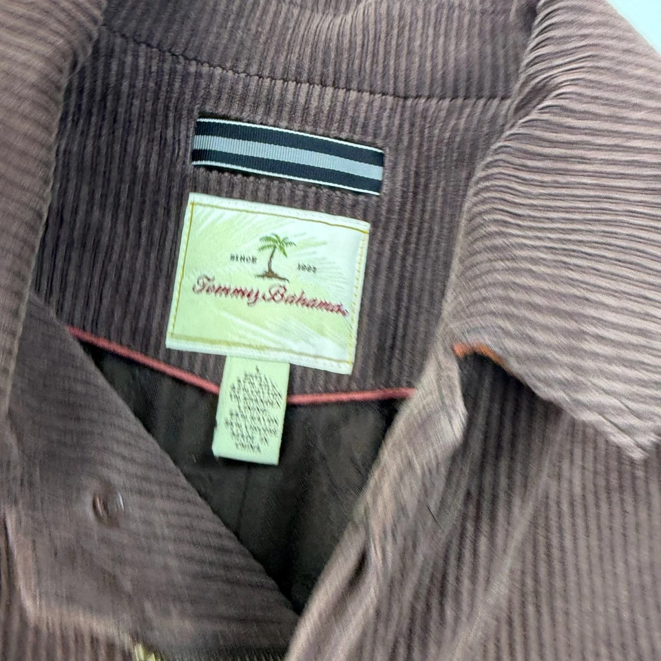 Tommy Bahama вельветовая куртка мужская большая коричневая с карманами на молнии эластичная - Изображение 3 из 4