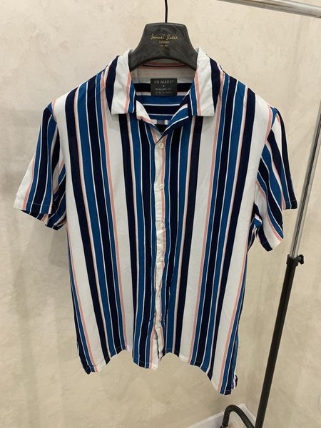 Men Primark Shirt Navy Cotton 38 / M / 46