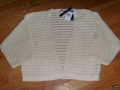 NWT Magaschoni Deep V-Neck Cardigan Sweater White Size L Retails $174 70% OFF!!! - Picture 2 of 2