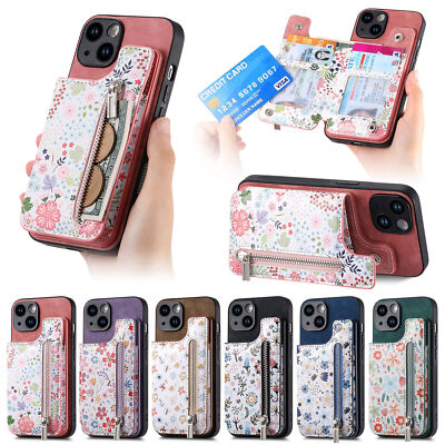 Zip Flower Phone Case For Xiaomi 13 12 11 Redmi Note 15 14 13 POCO X5 X3 9T K60