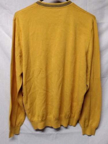 NWT JOHN BARTLETT Sz XL Men Long Sleeve YELLOW CONSENSUS V-Neck Sweater 100%COTT - Picture 8 of 12