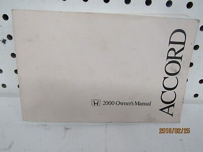 2000 Honda  Accord Owners Manual  book  only FREE  SHIPPING 