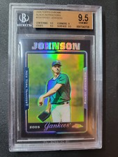 🌟 2005 Topps Chrome Randy Johnson #254 Black Refractor /225 BGS 9.5 GEM POP 1