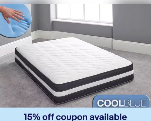 Cool Blue Memory Foam Mattress Sprung 3ft Single 4ft6 Double 5ft King 6ft S King