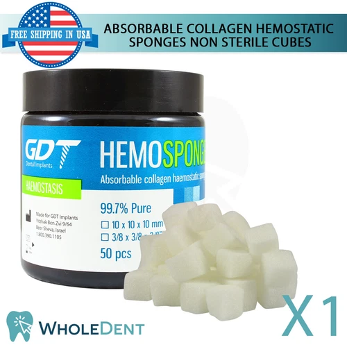 Dental Hemosponge Absbable Gelatine Sponge Gelfoam Cubes Non Sterile Sur gical