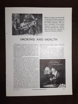 tobacco health articles Education Program 1935 Tobacco SMOKING & HEALTH