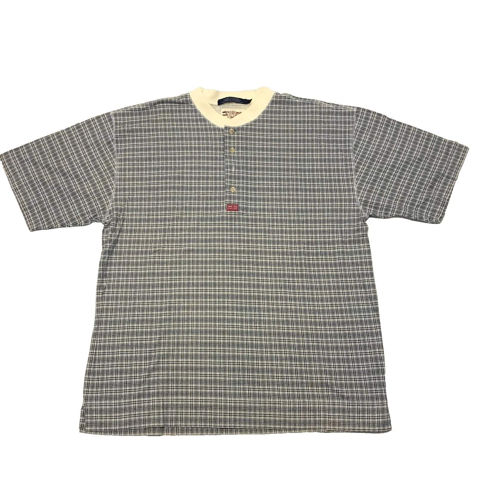 Tommy Hilfiger Henley Short Sleeve Casual Button-Down Shirts for Men