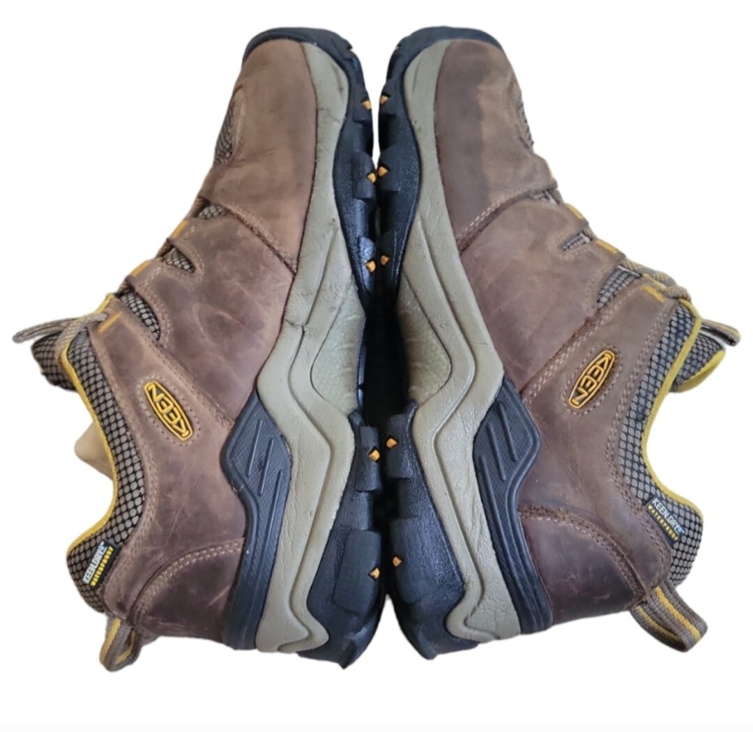 Scarpe Keen Gypsum II uomo 7 5 pelle marrone impermeabili stringate scarponi bassi da trekking