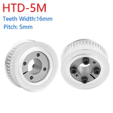 HTD-5M 18T-45T With Expansion/Tension Sleeve Timing Belt Pulley Teeth Width 16mm