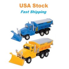 Snow Plow Salt Truck With 2 Adjustable Swivel Plow Diecast Toy Car 6 132